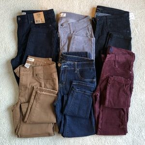 Lot (6) pairs skinny jeans value bundle